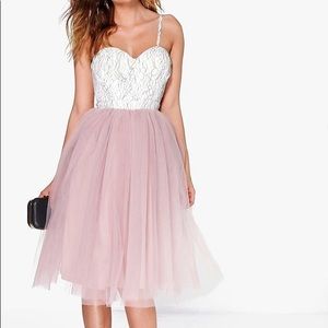 Boohoo Boutique Ana Corded Lace Tulle Prom Dress